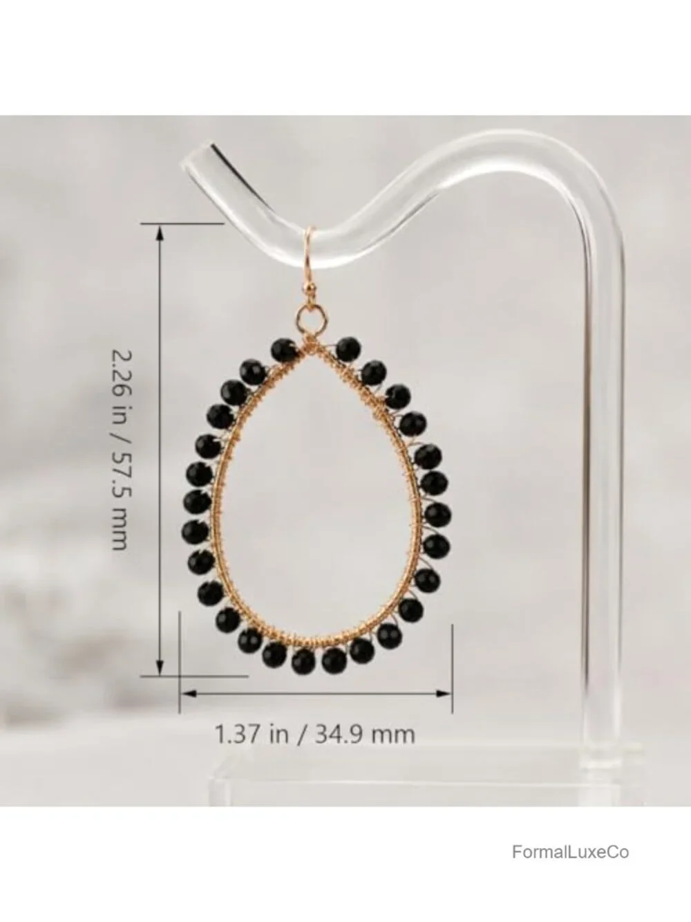 Bohemian Teardrop Dangle Earrings Wire Wrapped Crystal Beaded Statement Jewelry